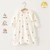 Ropa de dormir de algodón puro para bebés de primavera y otoño, Pijama nuevo sin costuras de manga larga para bebés, Ropa de estar clase a