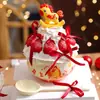 Decoración para Pastel de Tazón de Fresas de Nochevieja 2026 Goma Suave Lindo Caballito Cerámica Tazón de Postre Tazón para Abrazar