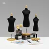 Maniquí de Corte 3D Maniquí de Enseñanza para Estudiantes Tamaño Dos Tercios Enhebrado de Aguja de Coser Mini Maniquí Pequeño Modelo Insertable para Pines