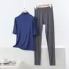 Conjunto de Traje Casual de Modal para Mujer, Conjunto de Dos Piezas Delgado Holgado de Talla Grande para Verano que se Puede Usar Afuera