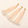 Pingentes de Borla DIY com Contas de Vidro de Estilo Antigo para Acessórios Hanfu, Grampos de Cabelo de Ventilador de Rattan Feitos à Mão, Enfeites