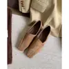 Zapatos Mocasín Vintage de Punta Fina para Mujer, Estilo Francés, Gamuza, Tacón Bajo, para Combinar con Faldas, para Primavera y Otoño