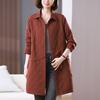 Gabardina con Costura Lingge para Mujer de Longitud Media 2024 Nuevo Otoño Hangzhou Estilo Italiano Primavera y Otoño Casual Elegante Abrigo de Principios de Otoño