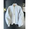 Chaqueta retro estilo americano de piloto, chaqueta de trabajo casual de otoño para hombre, corte holgado, cuello alto, patchwork, estilo corto