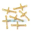 Accesorios para Joyería DIY Cobre Puro Chapado en Oro Microincrustado Conector Cruzado 21mm Pulsera Cuerda Trenzada