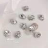 Nuevos Accesorios para Uñas con Diamantes Apilados Azul Claro, Diamantes Apilados Rectangulares con Acabado Azul Brillante, Corazón Torcido, Accesorios de Uñas de Lujo Accesibles