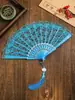 Abanico de Encaje Retro Europeo para Mujer Verano Abanico de Orquídea Accesorios para Fotografía de Danza Performance Abanico Plegable
