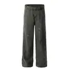 Calça Jeans Casual Reta Solta Estilo Americano Lavado Vintage Retro com Salpicos de Tinta para Homens e Mulheres