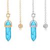 AliExpress alta venda pedra de energia colorida coluna hexagonal de ponta dupla pêndulo espiritual meditação joia de cristal natural atacado