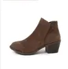 Botines Chelsea Tmeu con Cremallera Lateral, Puntera Puntiaguda de Gamuza, Tacón Cuadrado, Modelo 2026 Otoño/Invierno, Nuevos, Tallas Grandes, Botín Corto, Botas de Moda