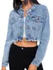 Fábrica de Origem ODM de Lote Pequeno Jaqueta Jeans Feminina Jaqueta Jeans Feminina Fábrica Personalizada Personalização