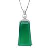Colgante Incrustado de Calcedonia Verde Hielo de Alta Calidad, Colgante Sencillo de Oro Antiguo Vintage con Cadena, Suministro para Transmisiones en Vivo, Envío Directo de Una Pieza
