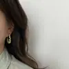 Pendientes de Zirconia Chapados en Oro Cobre Ultra Brillantes de Alta Calidad, Moda de Lujo Ligero Simples de Gama Alta Versátiles Estilo Oro