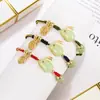 Pulseira da Sorte Coelho de Jade Pulseira de Fio Vermelho Trançado para Mulheres, Ano do Coelho, Ano do Zodíaco, Pulseira de Coelho com Contas da Sorte de Jade Hetian Presente