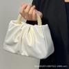 Bolsa Nuvem Mini Fofa Plissada para Meninas 2025 Nova Bolsa de Mão de Pérolas Moda Feminina Versátil Bolsa de Ombro Transversal