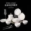 Cuencos y Platos de Cerámica de Color Bajo Esmalte Vajilla Porcelana Blanca Alta Temperatura Hogareño 2024 Nuevos Cuencos, Palillos, Platos y Cuencos de Sopa Combinación Libre