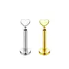 Stud de Lábio Peça Única de Aço Inoxidável Stud de Osso da Orelha Coração de Zircônia Cúbica Bola Redonda Stud de Covinha Joia de Piercing Mais Vendido na Amazon Em Estoque