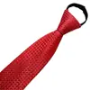 Fabricante Hombres Negros Casual Rayas Azules Corbata de Negocios Corbata Perezosa 8cm Corbata sin Corbata al por Mayor Cremallera