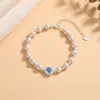 Pulsera de Plata de Ley S925 con Perla y Aguamarina para Mujer, Pulsera de Moda de Lujo Ligero de Gama Alta, Joyería Versátil de Nicho Francés al por Mayor