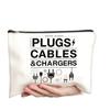 Bolsa de Cosméticos de Lino Impermeable con Impresión a Doble Cara para Posicionamiento, Bolsa de Almacenamiento para Cables de Datos, Bolsa de Almacenamiento para Cargadores