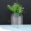 Florero de Acrílico Transparente de Gama Alta Adorno de Decoración de Escritorio Arreglo Floral para Sala de Estar Flores Cultivadas en Agua Florero Transparente de Colores