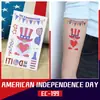 Adesivo de Tatuagem Adesivo para o Dia da Independência dos EUA Transfronteiriço Adesivo Descartável à Prova d'Água Bandeira de Transferência de Água Adesivo para Rosto Tatuagem Temporária Europa e América
