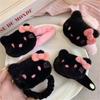 Lindo gatito de peluche dulce Ankora lazo rojo horquilla chica flequillo dibujos animados BB accesorios para el cabello