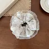 Elástico de Cabelo Floral de Renda com Tela para Rabo de Cavalo e Coque, Scrunchie, Corda de Cabelo Versátil da Moda, Acessório de Cabelo de Luxo para Mulheres