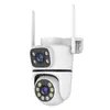 Tuya graffiti control remoto inteligente monitor wifi hogar cámara de doble lente hd a todo color cámara impermeable