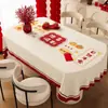 Mantel de Año Nuevo, Mantel Rojo Festivo Impermeable y a Prueba de Aceite Lavable, Cubierta de Mesa Resistente a la Atmósfera y al Calor del Año del Caballo, Cubierta para Mesa de Café