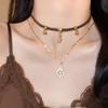 Outono e Inverno Maillard Colar Mulheres Nicho Design Luz Luxo High-end Sense personalizado All-match Dupla camada borboleta Tassel Clavicle Chain