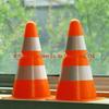 Balde de sinal reflexivo espesso de 23 cm Obstáculo Cone de estrada Tubo de bolo de gelo Cone de rodovia anticolisão Coluna de aviso de vila de estrada