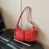 Bolso de axila de nicho coreano para mujer 2024 Nuevo Vintage Simple de alta gama Bolso cruzado Dulce Fresco Bolso de motociclista