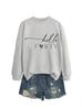 Amazon Ebay Estación Independiente Transfronteriza Casual Simple Elegante Dama Hola Cuarenta Corazón Sudadera de Manga Larga
