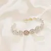 TOHM Pulsera de Apertura de Acero de Titanio con Costura Redonda Geométrica de Explosiones Transfronterizas Joyería de Lujo Ligero Retro Europeo y Americano Chapado en Oro de 18K