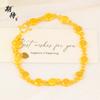 Esperando con ansias el Nuevo Pulsera Ji Carácter Dorado Arena Estilo Chino, una Pulsera Personalizada con Significado Auspicioso, Tranquilidad y Buena Suerte, Pulsera Versátil y Auspiciosa para Mujeres