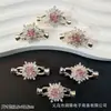 Pulsera Brazalete Collar Joyería de Copo de Nieve con Cierre de Cuentas DIY Corte Rosa Milenio Zirconia