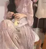 Enviado. Vestido largo de manga larga, de alta gama, holgado, elegante, que ciñe la cintura, adelgazante, para mujer, vestido largo retro francés 25077