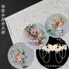 Molde de papel de embrulho de flor diy feito à mão Coroa de cabelo dos doze deuses florais Oficina artesanal da vizinha Xiaoqin Design original Desenho de guirlanda