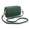 Nova Bolsa de Couro para Comércio Exterior Bolsa Transversal Feminina Estilo Japonês Moderna Simples Zíper Duplo Grande Capacidade Ombro Pequena Bolsa Quadrada