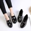 Jin Bukang-Talla grande Zapatos de mujer Zapatos sin cordones Estilo británico Combinación con todo Moda Zapatos planos Zapatos tipo mocasín
