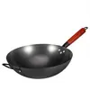 Olla de Hierro Tradicional Antigua para el Hogar Wok Forjado a Mano Olla de Hierro Forjado Libre de Óxido Sin Recubrimiento Sartén de Hierro Antiadherente