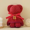 Toalla de oso 30*40 regalo de acompañamiento de boda tienda de bodas cuadrado pequeño regalo para dama de honor vellón coral de boda