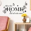 WZ9016 slogan inglês criativo HOME borboleta quarto sala de estar varanda embelezamento de casa adesivos de parede atacado auto-adesivo