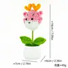 Cabeza de Animal Tejida a Crochet Hecha a Mano Planta en Maceta Cabeza de Oso Cabeza de Cerdo Cabeza de Mickey y Minnie Dibujos Animados Creativos Adornos de Escritorio