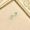 Pendientes Redondos de Ágata Verde Guofeng Sencillos Combinan con Todo Pasador de Plata 925 Chapado en Oro Pendientes Geométricos Pendientes Versátiles para Mujer
