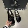 2026 Baotou Medias Zapatillas Mujer Primavera Verano Ropa Exterior Cuña Zapatos de Salón de Moda Sandalias Ins Estilo Nuevo Francés Mocasines
