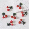 Lindo Colgante de Aleación Roja Serie Fruta Cereza Material para Joyería de Collar Pulsera Hecha a Mano DIY