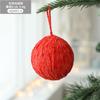 Decoraciones de Navidad al por mayor bola de fieltro de lana enrollada de color beige de 6 cm material para manualidades Árbol de Navidad bola de lana de Navidad