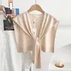 Nuevo Chal de Punto de Color Sólido, Delgado, Mezcla de Lana, Estilo Coreano para Mujer, Ropa Exterior Versátil para Primavera y Otoño, Chaleco Decorativo